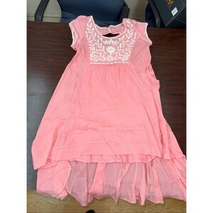 Free People High Low Pink Short Sleeve Dress Size Small